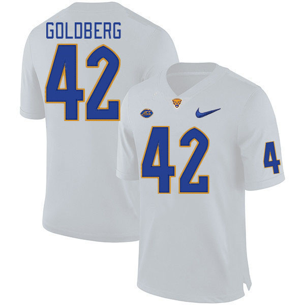 Pitt Panthers #42 Marshall Goldberg College Football Jerseys Stitched Sale-White